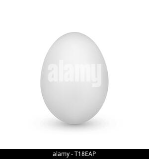 White egg. Chicken egg Easter symbol. Vector illustration isolated on white background Stock Vector