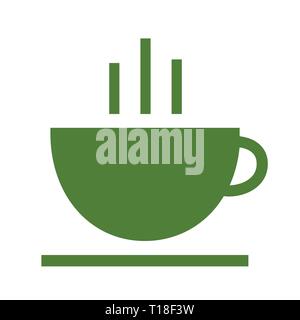 Tea cup logotype. Icon vector logo template. Isolated illustration on white background. Stock Vector