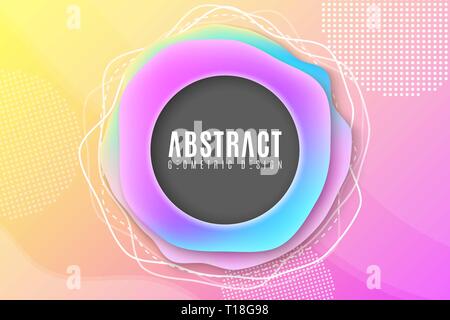 Modern abstract banner. Fluid design. Liquid colored forms. Gradient abstract banner with flowing colorful shapes. Abstract elements. Template for you Stock Vector