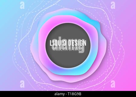 Modern abstract banner. Fluid design. Liquid colored forms. Gradient abstract banner with flowing colorful shapes. Template for your design. Vector Il Stock Vector