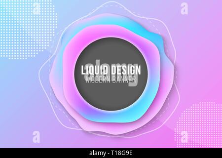 Modern abstract banner. Fluid design. Liquid colored forms. Gradient abstract banner with flowing colorful shapes. Abstract elements. Template for you Stock Vector