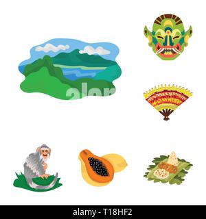 mountain,mask,fan,monkey,papaya,rice,lake,indonesian,beautiful,animal
