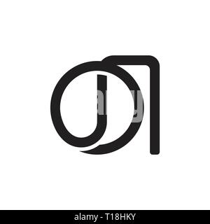 abstract letters on circle linear art logo vector Stock Vector