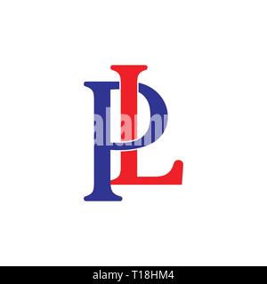 letters pl colorful design logo vector Stock Vector