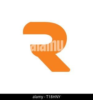 simple letter r simple geometric curves logo Stock Vector