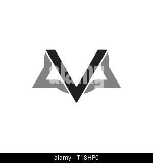 letter v triangle geometric line logo Stock Vector