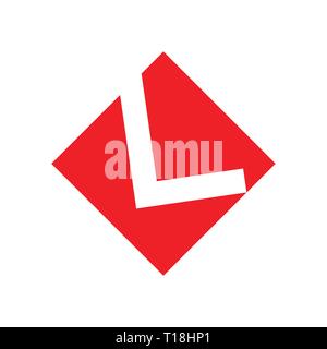 abstract letter kl simple square geometric logo Stock Vector
