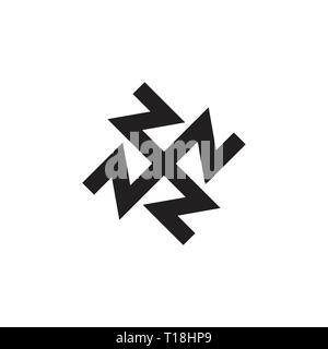 abstract letters zn circle geometric line logo vector Stock Vector