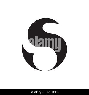 abstract letter s simple curves geometric logo Stock Vector