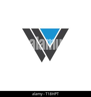 letter vw triangle geometric logo vector Stock Vector