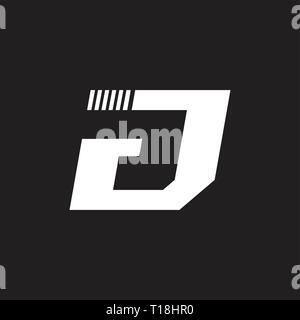 abstract letter dj simple geometric logo Stock Vector