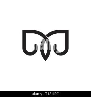 letter m curves loop line geometric logo Stock Vector