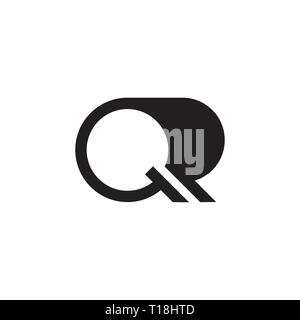 letter q simple geometric curves logo Stock Vector