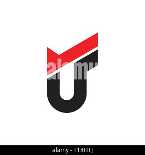abstract letter uf simple arrow geometric logo vector Stock Vector