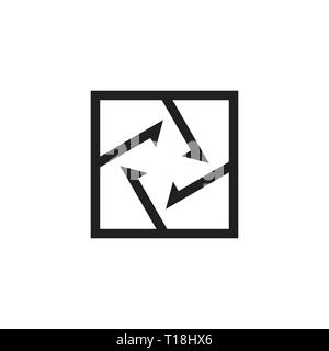 circle geometric arrows square logo vector Stock Vector