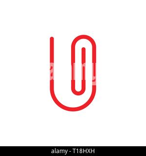 letter u attach file line logo vector Stock Vector