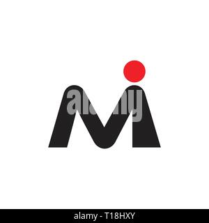 letters mi simple logo vector Stock Vector