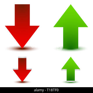 Green, red arrow up, down Stock Photo - Alamy