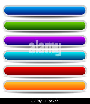 Set of bright, colorful oblong design elements. Vector graphics Stock ...