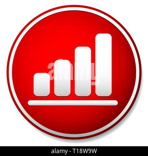 Analytics Line Red Icon On White Background. Red Flat Style Vector ...