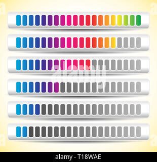 Color coded progress, level indicator with units Stock Photo - Alamy