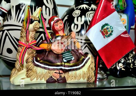 Ceramic angel - Shopping center in LIMA. Department of Lima.PERU                     Stock Photo