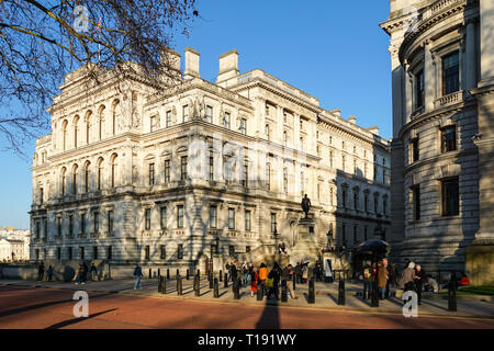The Foreign and Commonwealth Office in Whitehall with Robert Clive Memorial, London England United Kingdom UK Stock Photo