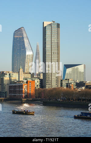 One Blackfriars, The Shard and South Bank Tower skyscrapers, London England United Kingdom UK Stock Photo