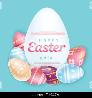 Easter writing on egg Stock Vector