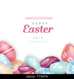 Writing over heap of Easter eggs Stock Vector