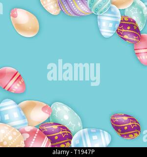 Set of Easter eggs with ornaments Stock Vector