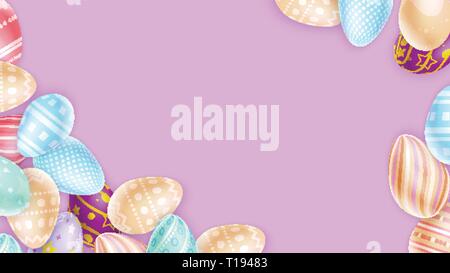 Bunch of cute Easter eggs Stock Vector