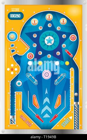 Pinball machine isolated. Stock Vector