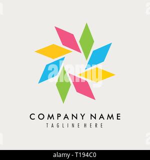colorful abstract flower logo Stock Vector