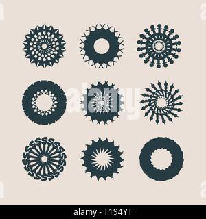 Decorative design elements. Patterns set. Stock Vector