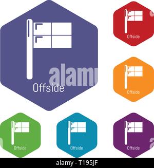 Offside icons vector hexahedron Stock Vector