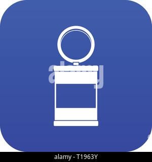 Trash can with pedal icon digital blue Stock Vector