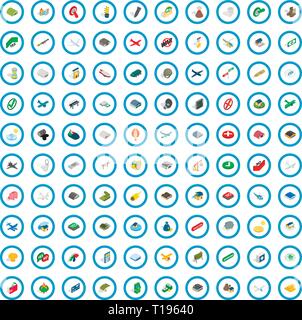 100 military icons set, isometric 3d style Stock Vector