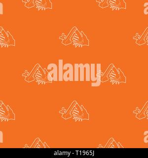 Wash hand pattern vector orange Stock Vector