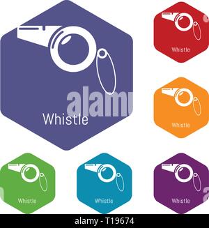 Whistle icons vector hexahedron Stock Vector