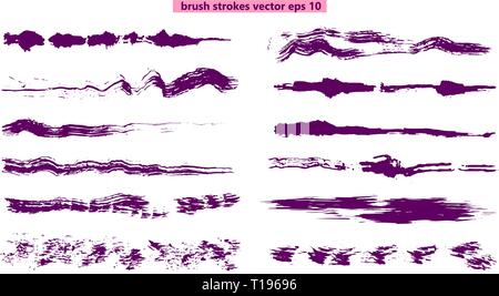 Collection natural brush strokes Stock Vector