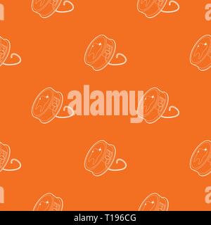 Dental floss pattern vector orange Stock Vector