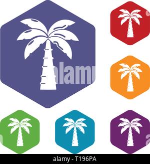 Palm icons vector hexahedron Stock Vector