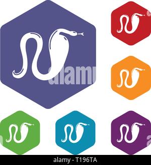 Cobra icons vector hexahedron Stock Vector