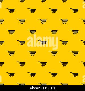 Shopping basket on wheels pattern vector Stock Vector