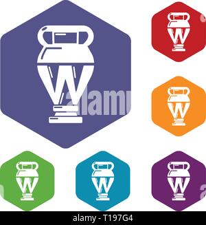 Egyptian vase icons vector hexahedron Stock Vector