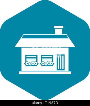 One storey house with two windows icon Stock Vector