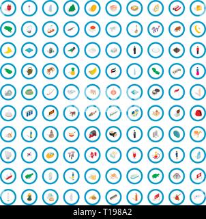 100 motherland icons set, isometric 3d style Stock Vector