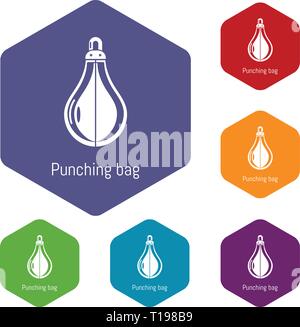 Punching bag icons vector hexahedron Stock Vector