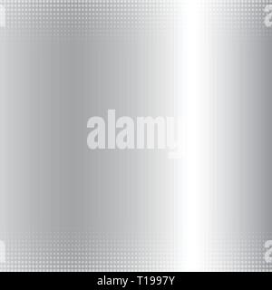 Abstract silver gradient metallic background and halftone texture. luxury style. Vector illustration Stock Vector